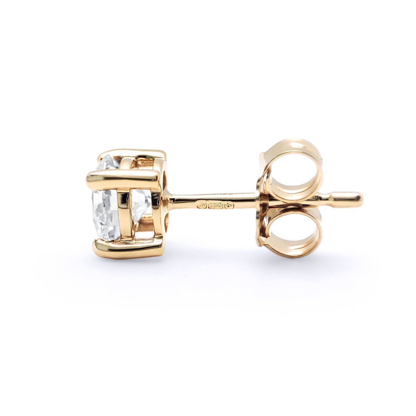 9ct Gold  D/VS Lab Created Diamond Solitaire Stud Earrings 1.00ct - LAB9E092-100