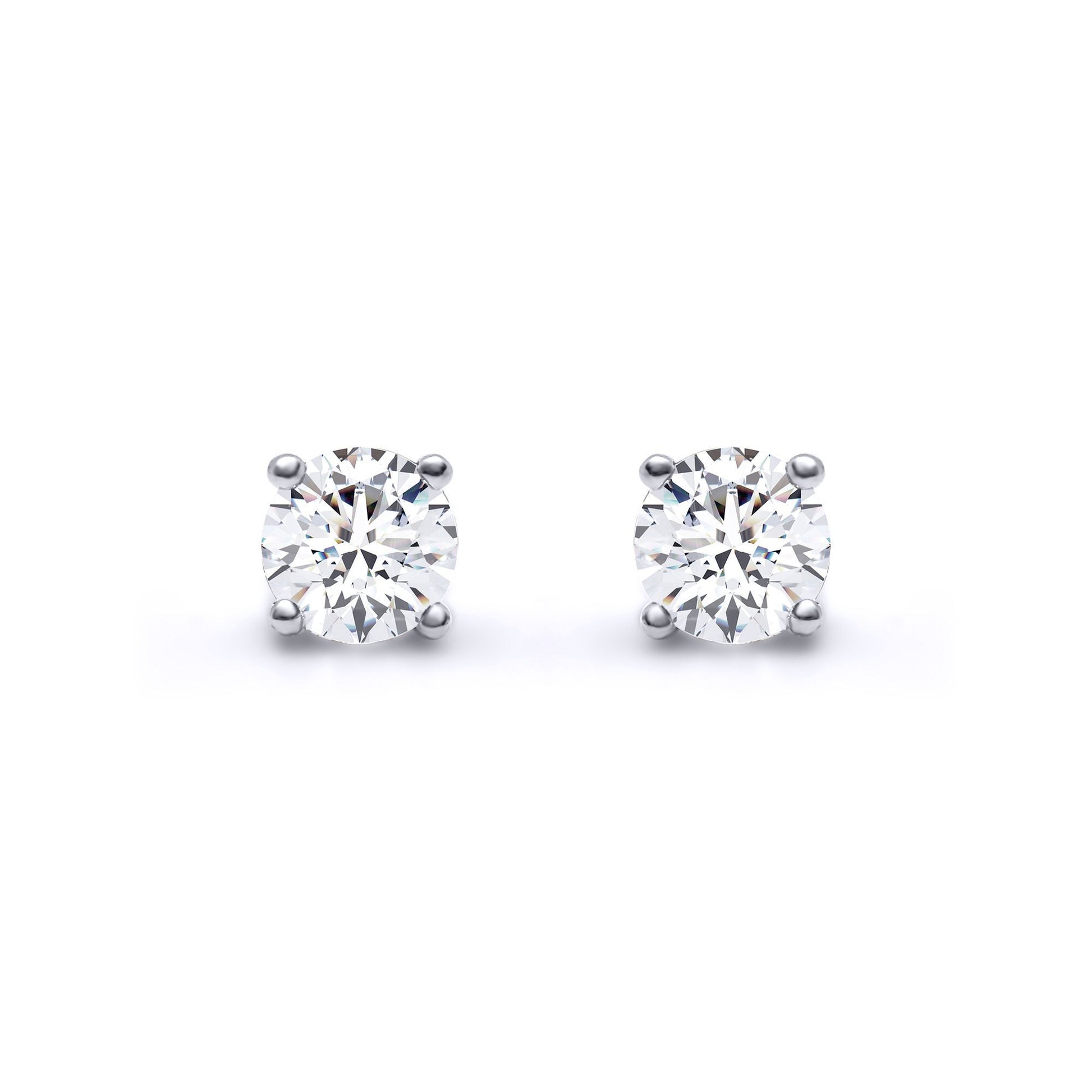 9ct White Gold  D/VS Lab Created Diamond Stud Earrings 0.50ct - LAB9E096-050