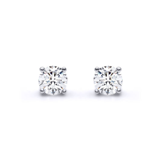 9ct White Gold  D/VS Lab Created Diamond Stud Earrings 0.50ct - LAB9E096-050