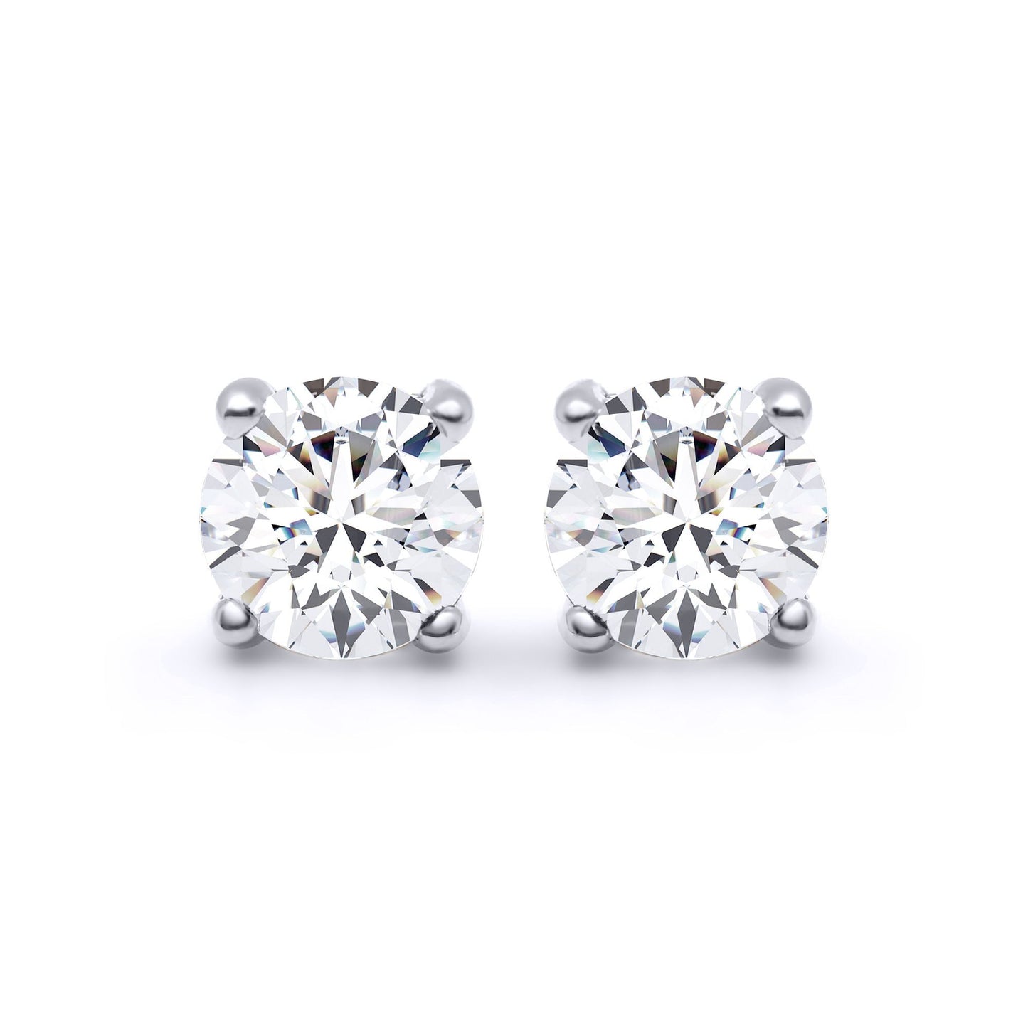 9ct White Gold  D/VS Lab Created Diamond Stud Earrings 2.00ct - LAB9E096-200