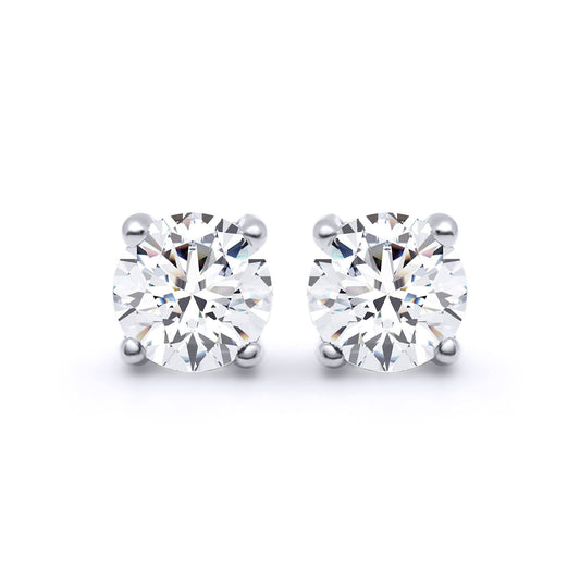9ct White Gold  D/VS Lab Created Diamond Stud Earrings 3.00ct - LAB9E096-300