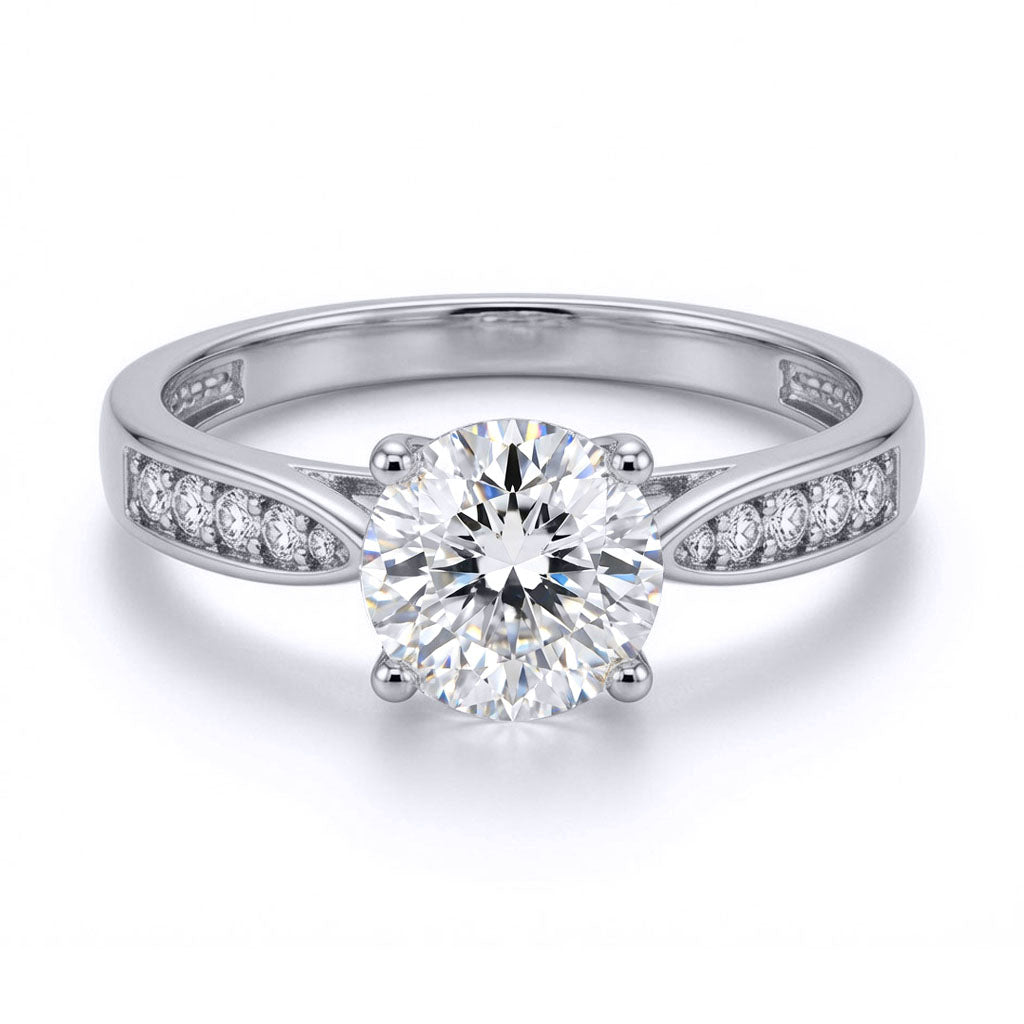 9ct White Gold  Lab Created Diamond Solitaire Ring 7mm 1.25CTS - LABJRN511