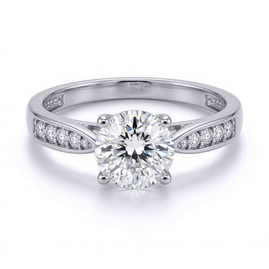 9ct White Gold  Lab Created Diamond Solitaire Ring 7mm 1.25CTS - LABJRN511