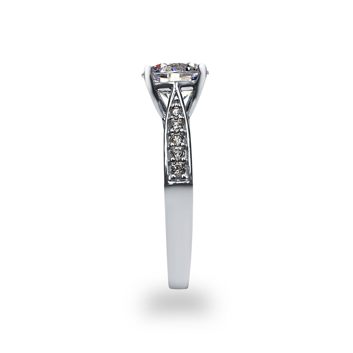 9ct White Gold  Lab Created Diamond Solitaire Ring 7mm 1.25CTS - LABJRN511