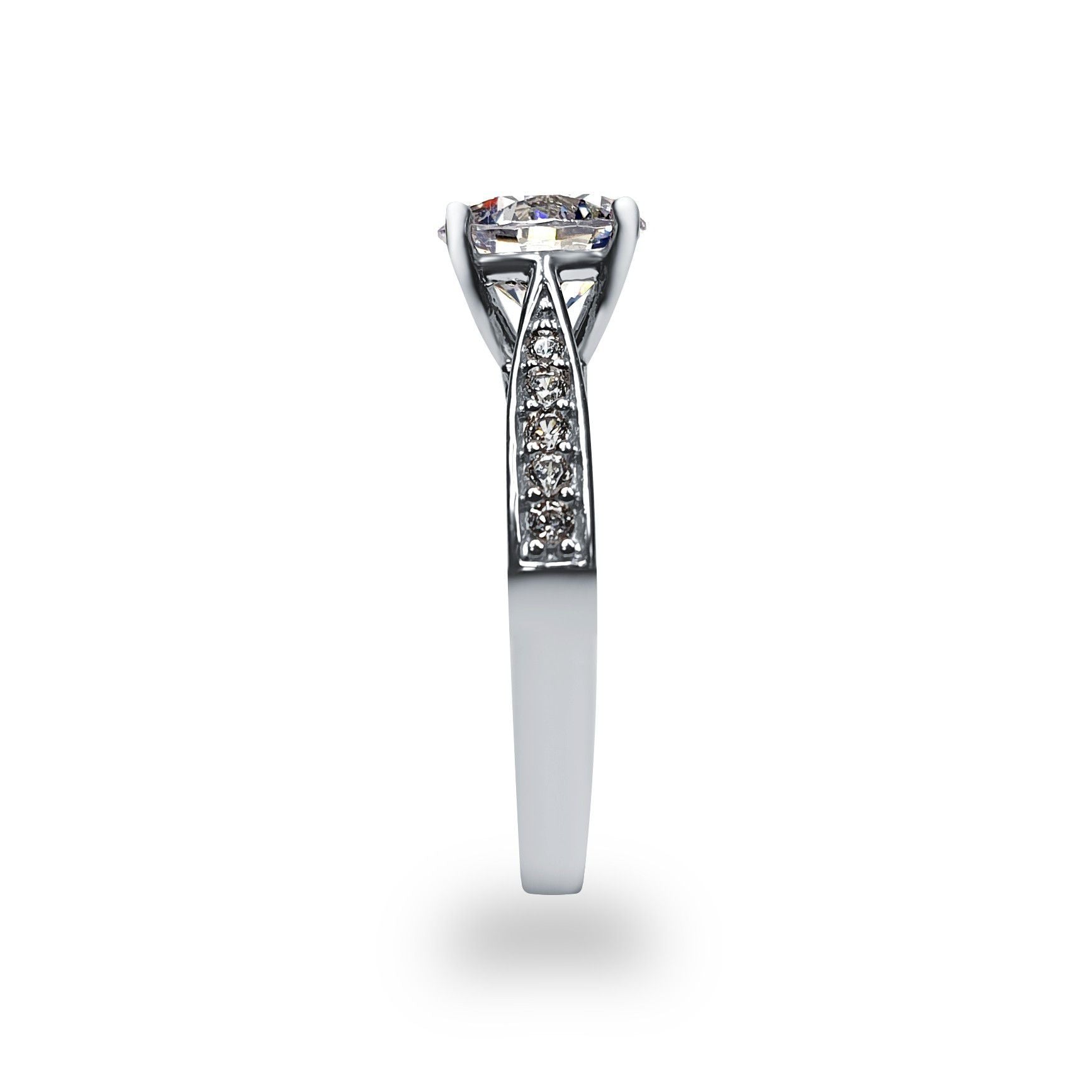 9ct White Gold  Lab Created Diamond Solitaire Ring 7mm 1.25CTS - LABJRN511
