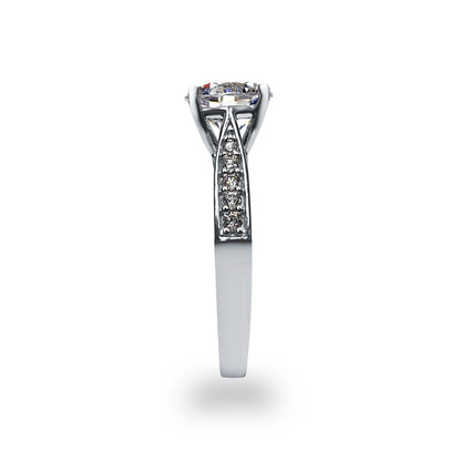 9ct White Gold  Lab Created Diamond Solitaire Ring 7mm 1.25CTS - LABJRN511