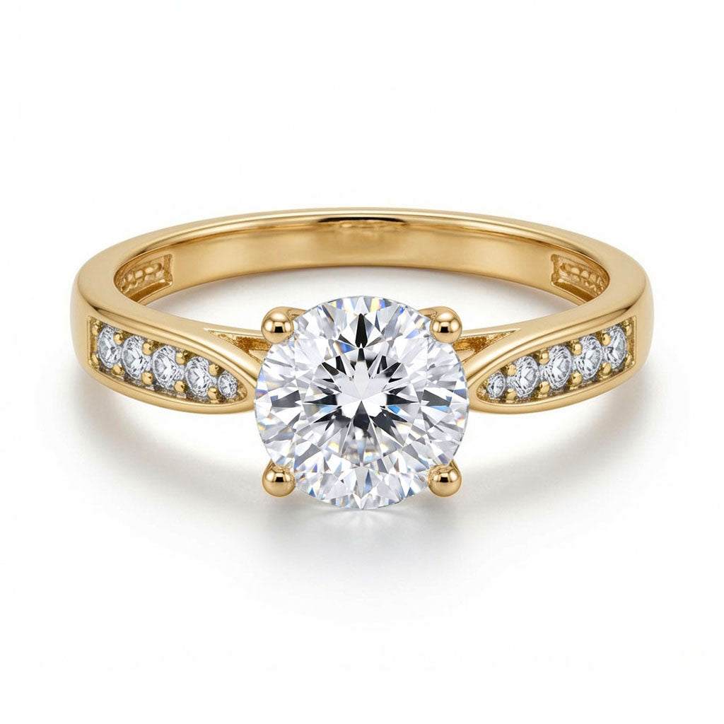9ct Gold  Lab Created Diamond Solitaire Ring 7mm 1.25CTS - LABJRN554