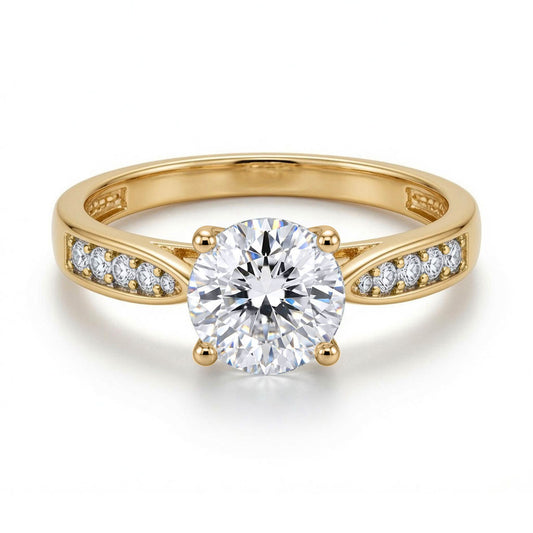 9ct Gold  Lab Created Diamond Solitaire Ring 7mm 1.25CTS - LABJRN554
