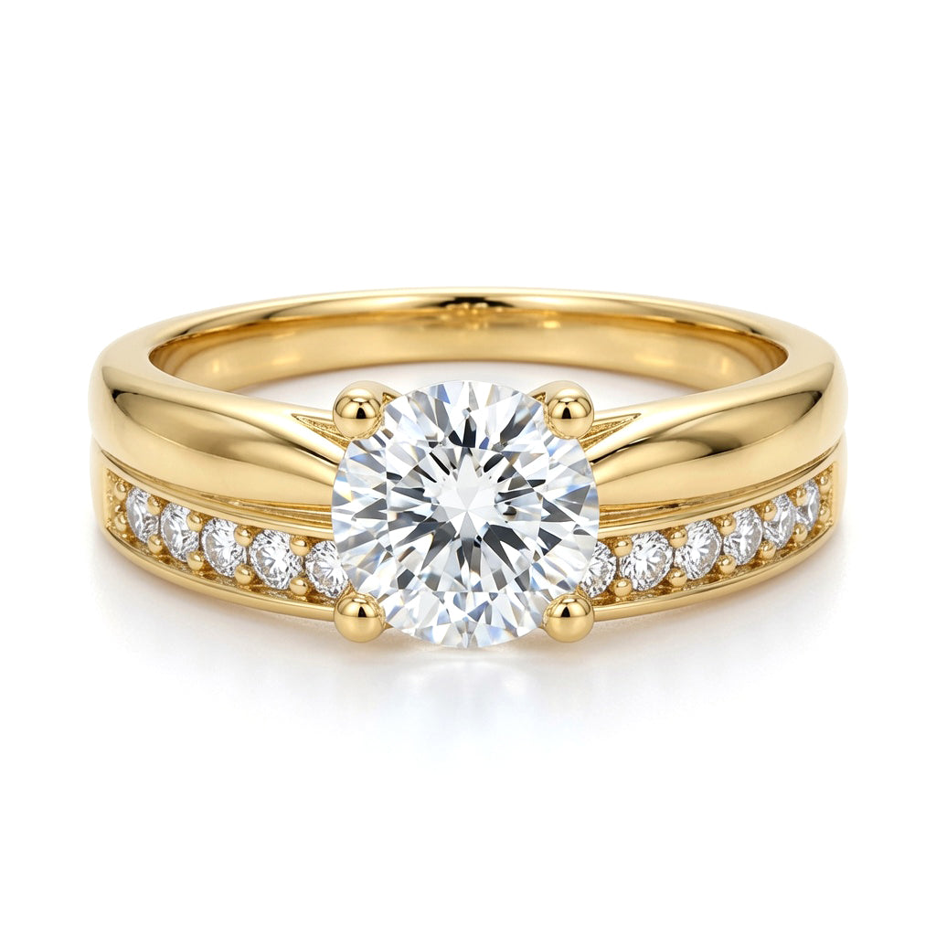9ct Gold  Lab Created Diamond Solitaire Travel Bridal Rings - LABJRN593+609