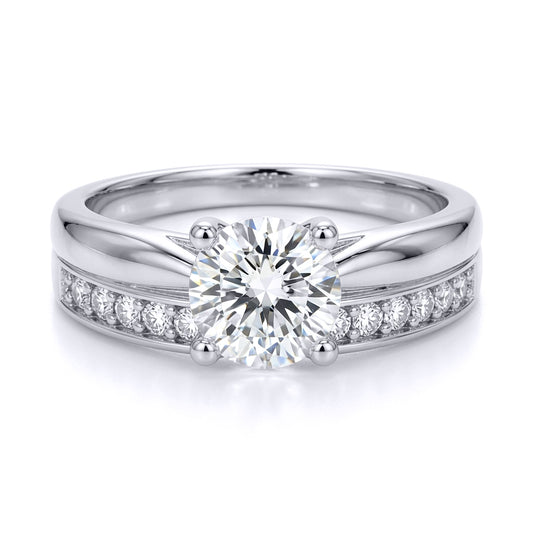 9ct White Gold  Lab Created Diamond Solitaire Travel Bridal Rings - LABJRN594+610