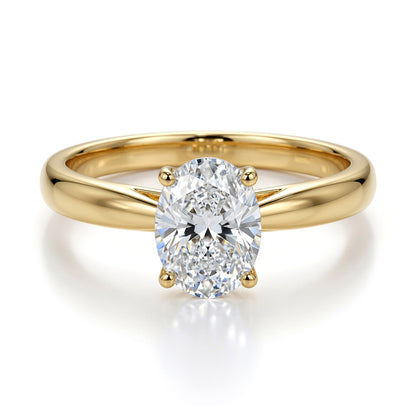 9ct Gold  Oval Lab Created Diamond Solitaire Travel Ring 1.00CT - LABJRN595