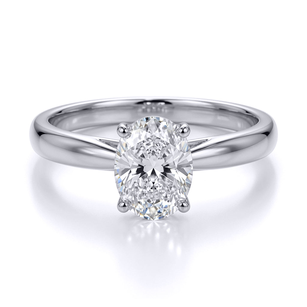 9ct White Gold  Oval Lab Created Diamond Travel Ring 1.00CT - LABJRN596