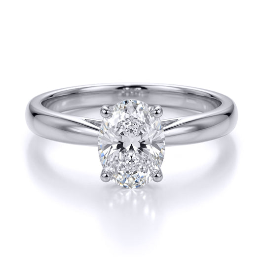 9ct White Gold  Oval Lab Created Diamond Travel Ring 1.00CT - LABJRN596