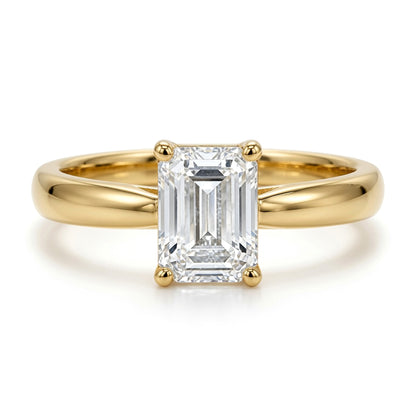 9ct Gold  Emerald Lab Created Diamond Solitaire Travel Ring 1.00CT - LABJRN597