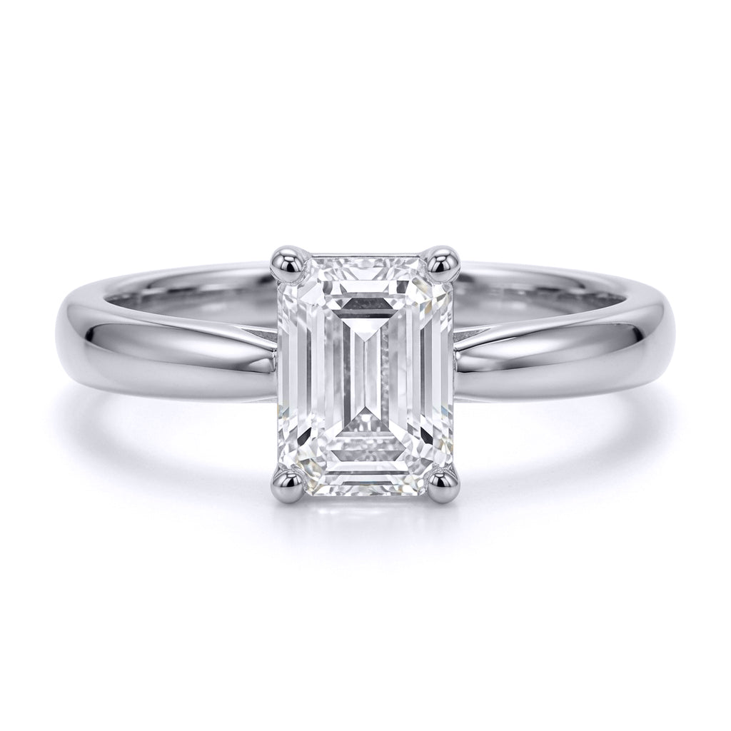 9ct White Gold  Emerald Lab Created Diamond Travel Ring 1.00CT - LABJRN598