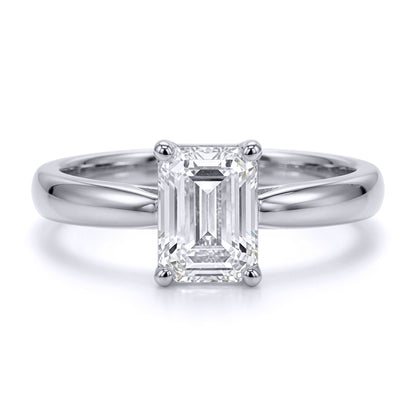 9ct White Gold  Emerald Lab Created Diamond Travel Ring 1.00CT - LABJRN598