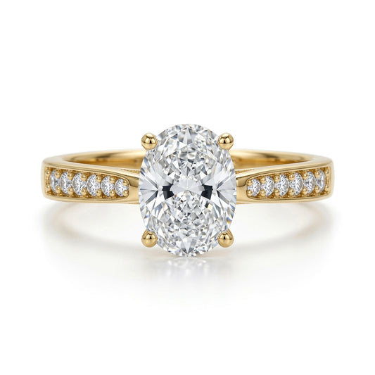 9ct Gold  Oval Lab Created Diamond Engagement Travel Ring 1.00CT - LABJRN599