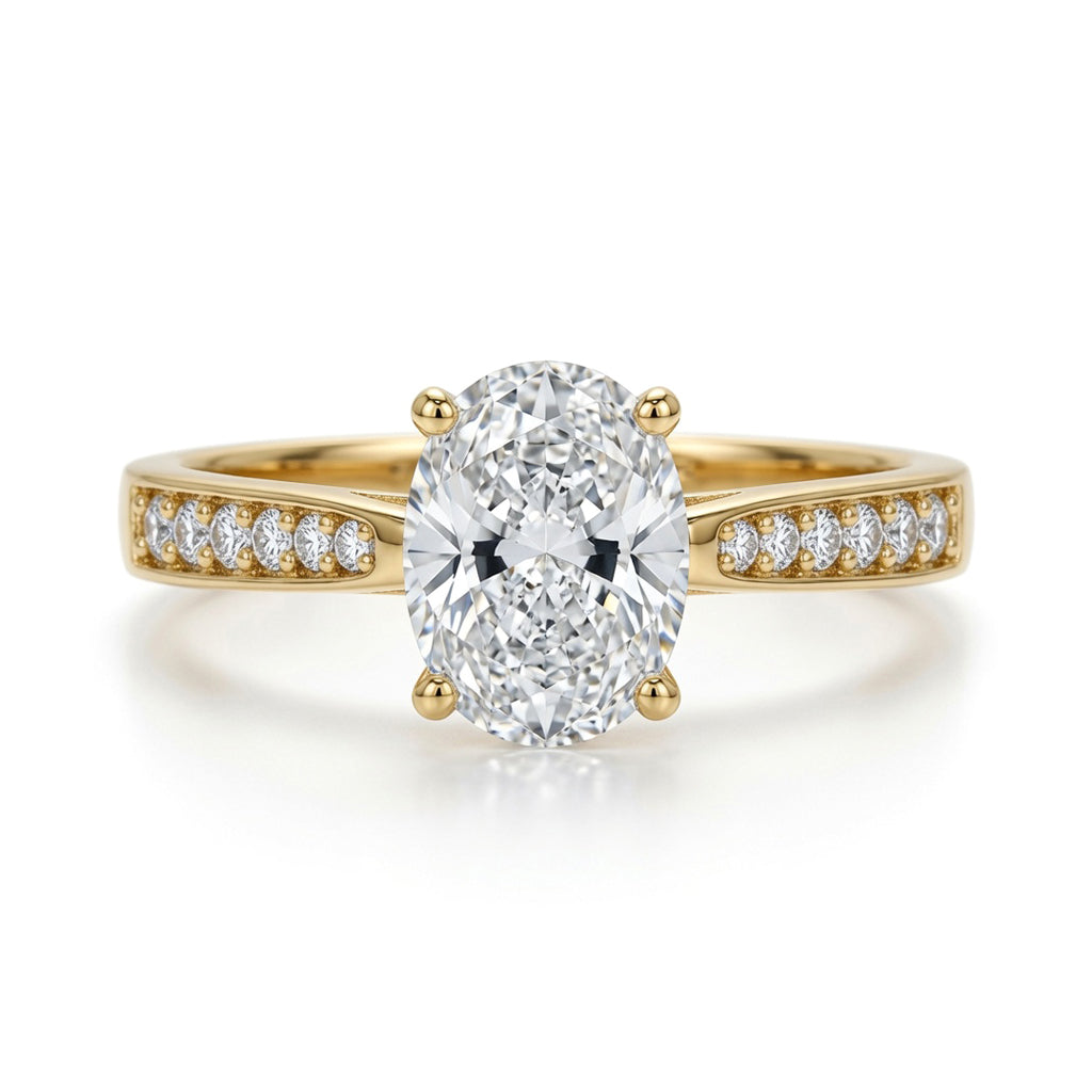 9ct Gold  Oval Lab Created Diamond Engagement Travel Ring 1.00CT - LABJRN599
