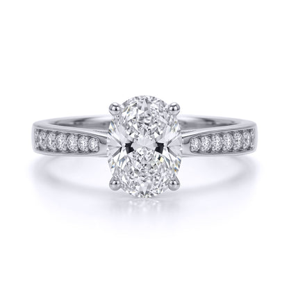 9ct White Gold  Oval Lab Created Diamond Travel Ring 1.00CT - LABJRN600