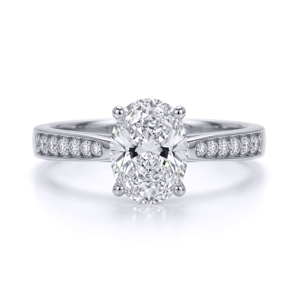 9ct White Gold  Oval Lab Created Diamond Travel Ring 1.00CT - LABJRN600