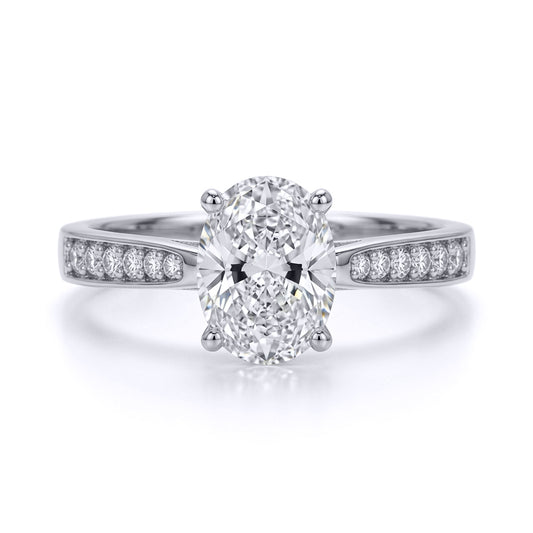 9ct White Gold  Oval Lab Created Diamond Travel Ring 1.00CT - LABJRN600