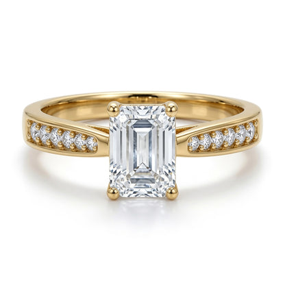 9ct Gold  Emerald Lab Created Diamond Travel Ring 1.00CT - LABJRN601