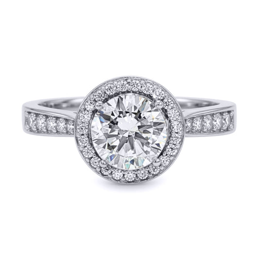 9ct White Gold  Lab Created Diamond Halo Travel Ring 1.00CT - LABJRN604