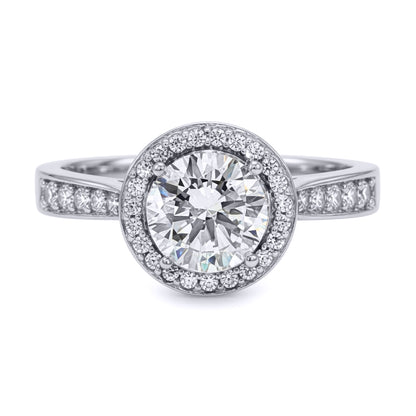 9ct White Gold  Lab Created Diamond Halo Travel Ring 1.00CT - LABJRN604