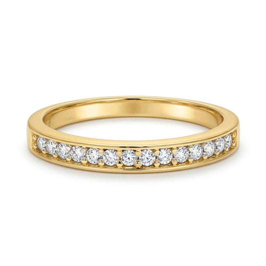 9ct Gold  Lab Created Diamond Half Eternity Bridal Travel Ring - LABJRN609