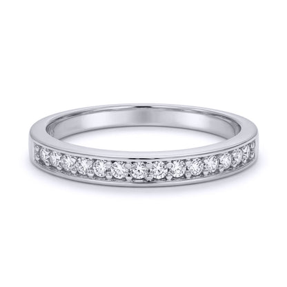 9ct White Gold  Lab Created Diamond Eternity Bridal Travel Ring - LABJRN610