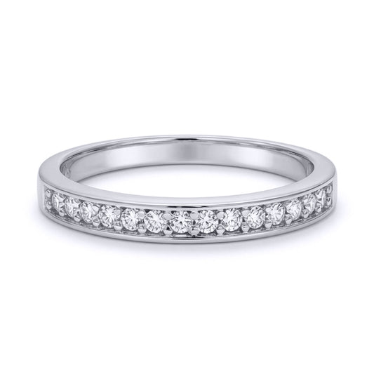 9ct White Gold  Lab Created Diamond Eternity Bridal Travel Ring - LABJRN610
