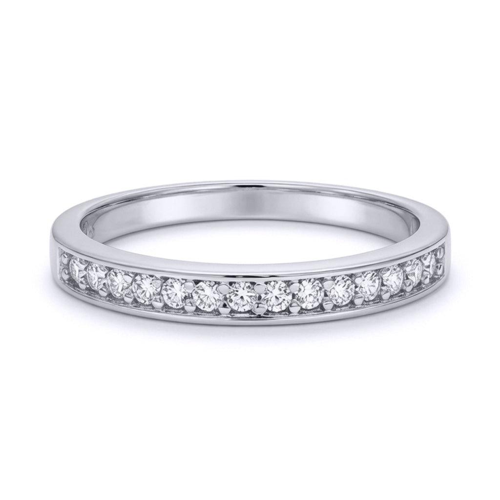 9ct White Gold  Lab Created Diamond Eternity Bridal Travel Ring - LABJRN610