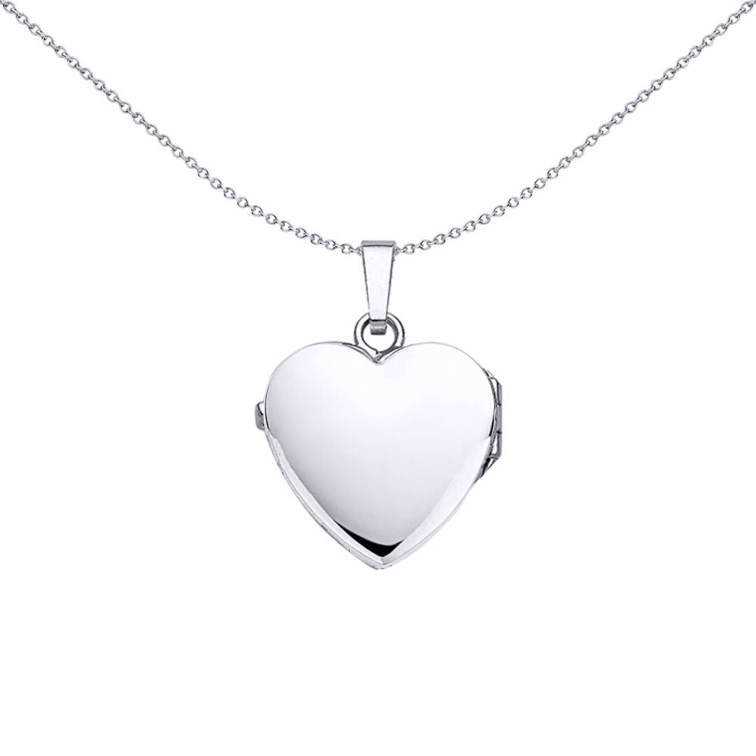 Silver  Heart Striped Locket Necklace - LK27
