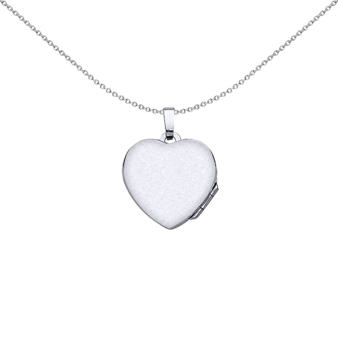 Silver  Heart Leaves Locket Necklace - LK28