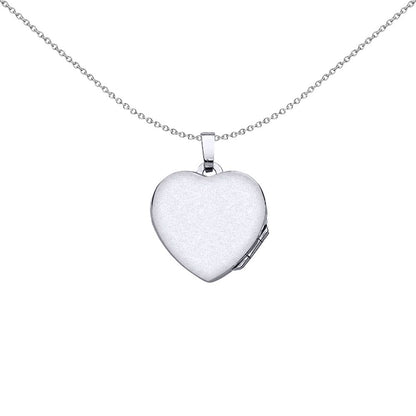 Silver  Heart Leaves Locket Necklace 18 inch - LK28