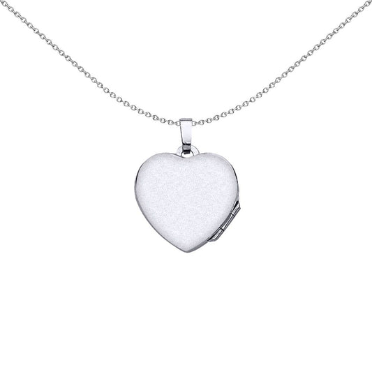 Silver  Heart Leaves Locket Necklace 18 inch - LK28