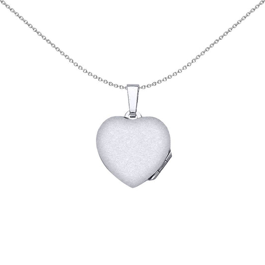 Silver  Heart Wave Frame Locket Necklace 18 inch - LK30