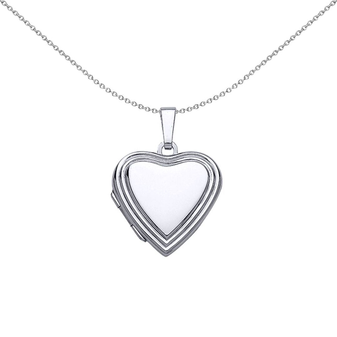 Silver  Open Heart Frame Locket Necklace - LK31