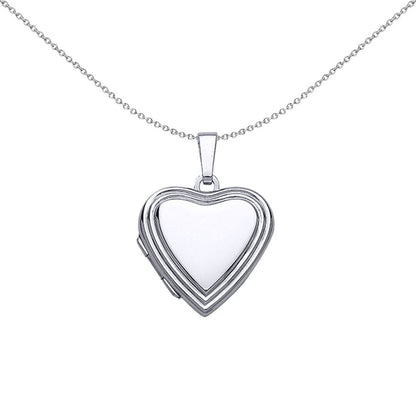 Silver  Open Heart Frame Locket Necklace - LK31