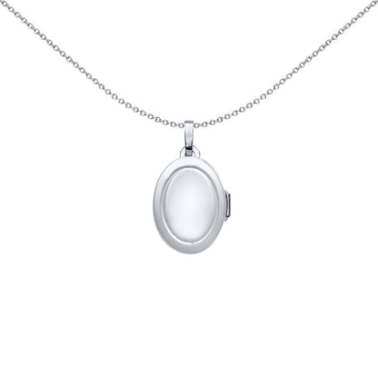 Silver  Oval Eucharist Chalice First Communion Locket Necklace - LK34