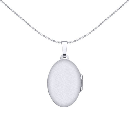 Silver  Oval Leaves Locket Necklace - LK38