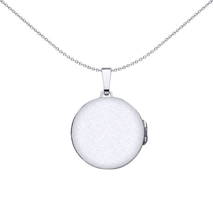 Silver  Round Olive Branch Locket Necklace - LK39