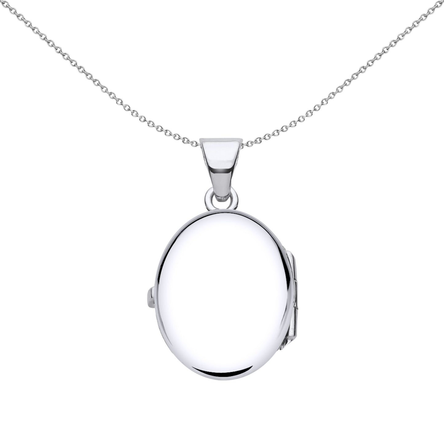925 Silver  Flower Engraved Oval Locket Pendant Necklace - LK56