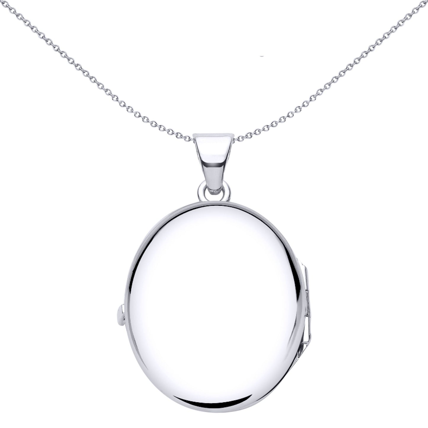 925 Silver  Flower Leaves Engraved Oval Locket Pendant Necklace - LK58