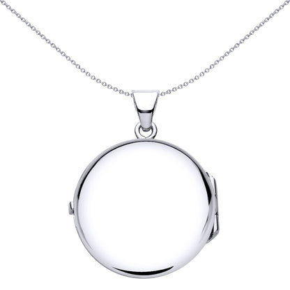 Silver  Flower Waves Dots Engraved Round Locket Necklace - LK60