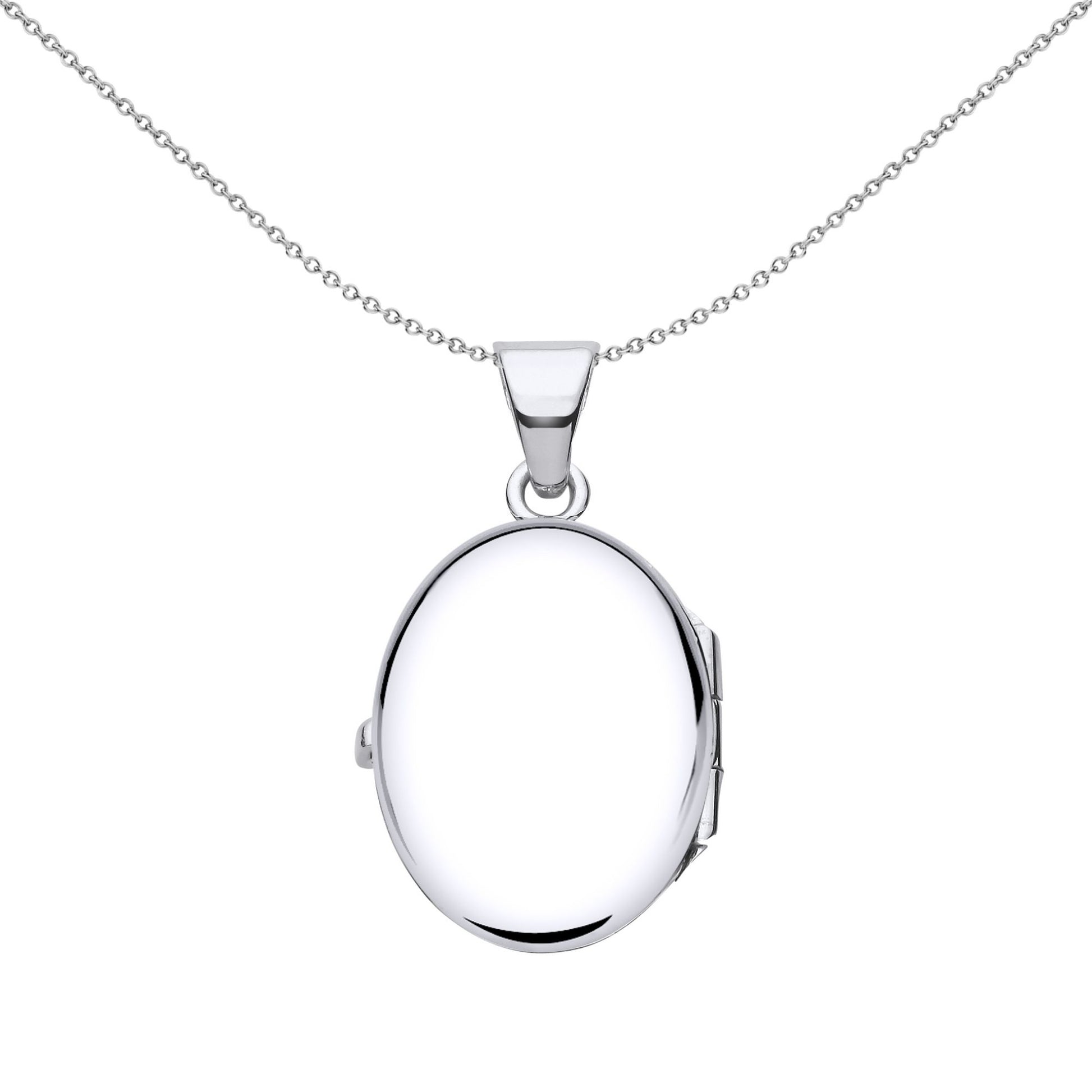 Silver  Engraved Helix Butterfly Quilt Oval Locket Necklace 18" - LK64