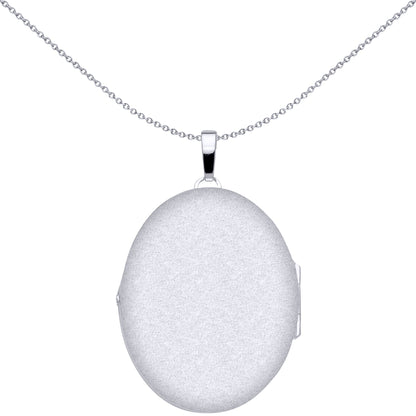 925 Silver  Engraved Floral Filigree Oval Locket Pendant Necklace - LK66