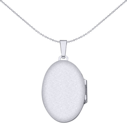 925 Silver  Engraved Floral Filigree Oval Locket Pendant Necklace - LK67