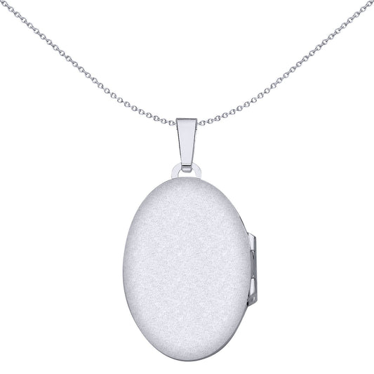 925 Silver  Engraved Floral Filigree Oval Locket Pendant Necklace - LK67