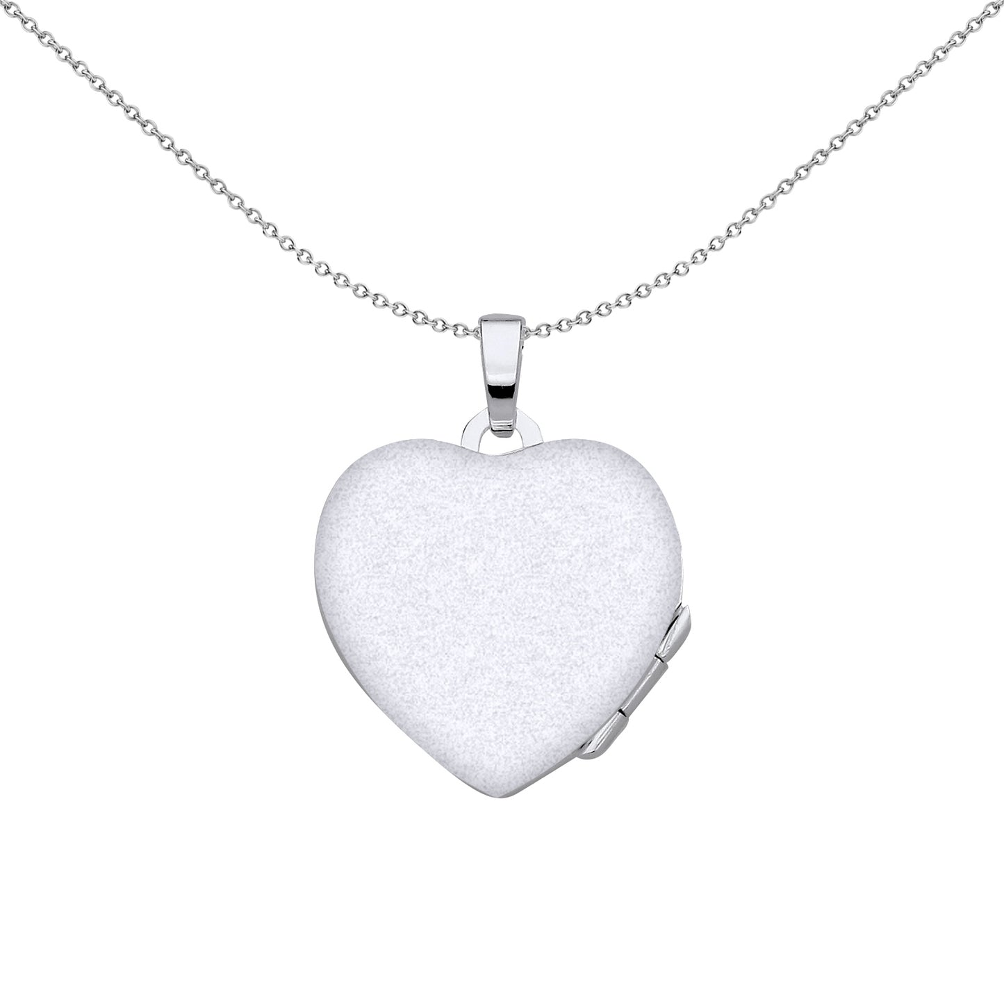 Silver  Flower Leaves Engraved Love Heart Locket Pendant Necklace - LK70